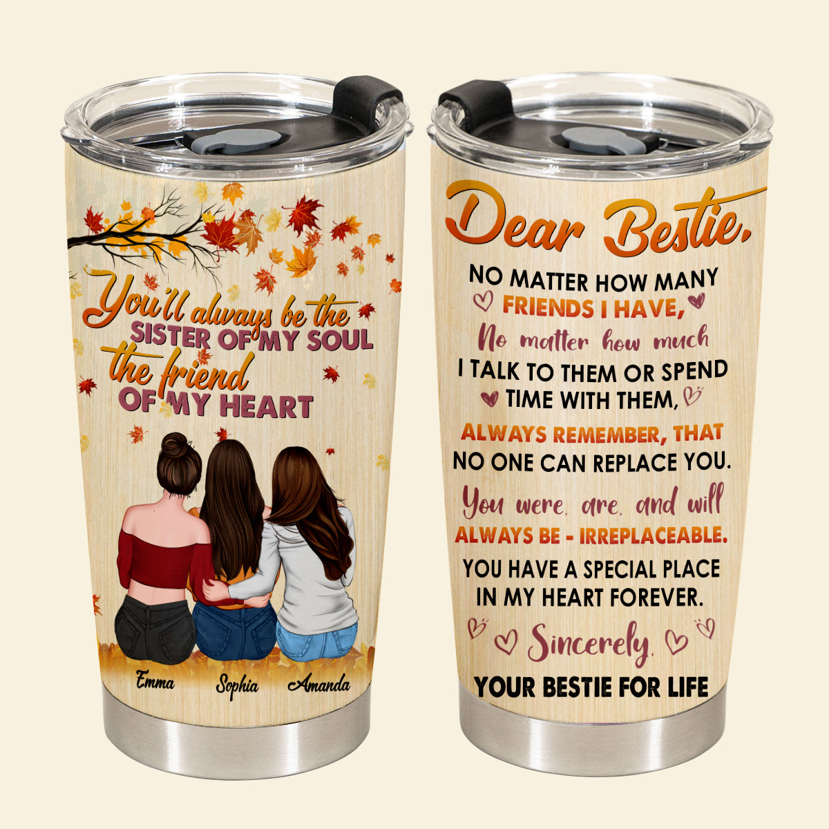 Sister Of My Soul - Personalized Tumbler - Gift For Friends, Bestie, Sister, Autumn SisterOfMySoul-2.jpg