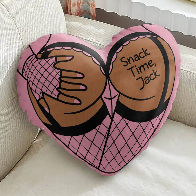 Snack Time Husband Hot Wife Spicy Couple - Personalized Heart Shaped Pillow SnackTimeHusbandHotWifeSpicyCouple-PersonalizedHeartShapedPillow-MK1.jpg