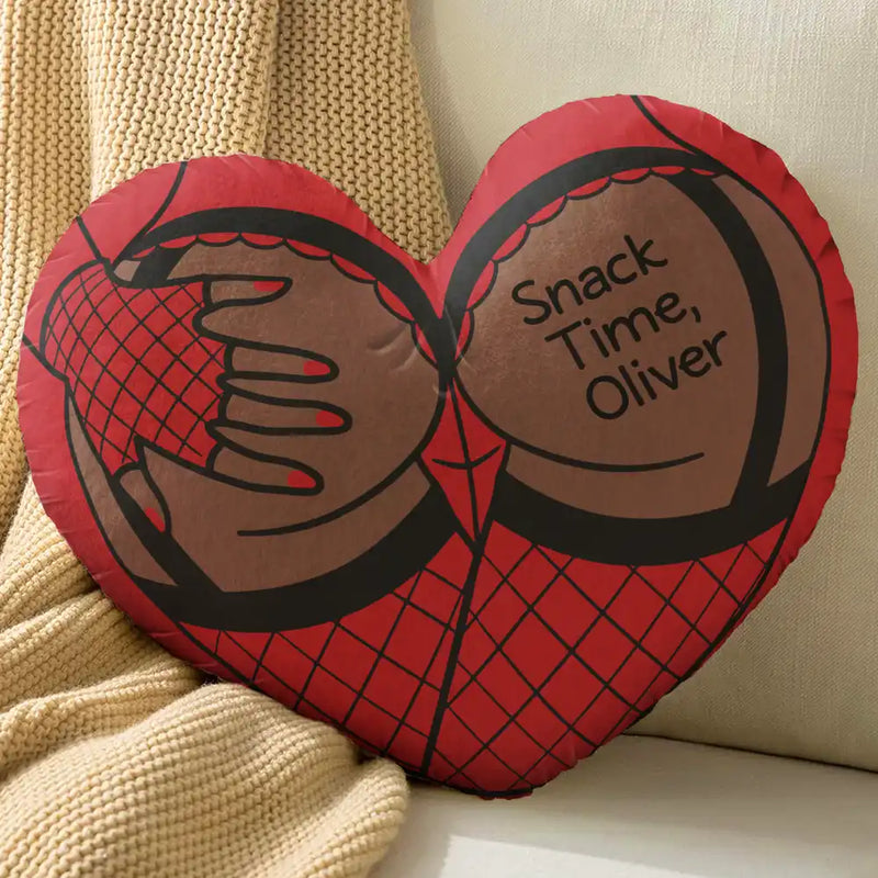 Snack Time Husband Hot Wife Spicy Couple - Personalized Heart Shaped Pillow SnackTimeHusbandHotWifeSpicyCouple-PersonalizedHeartShapedPillow-MK3.jpg