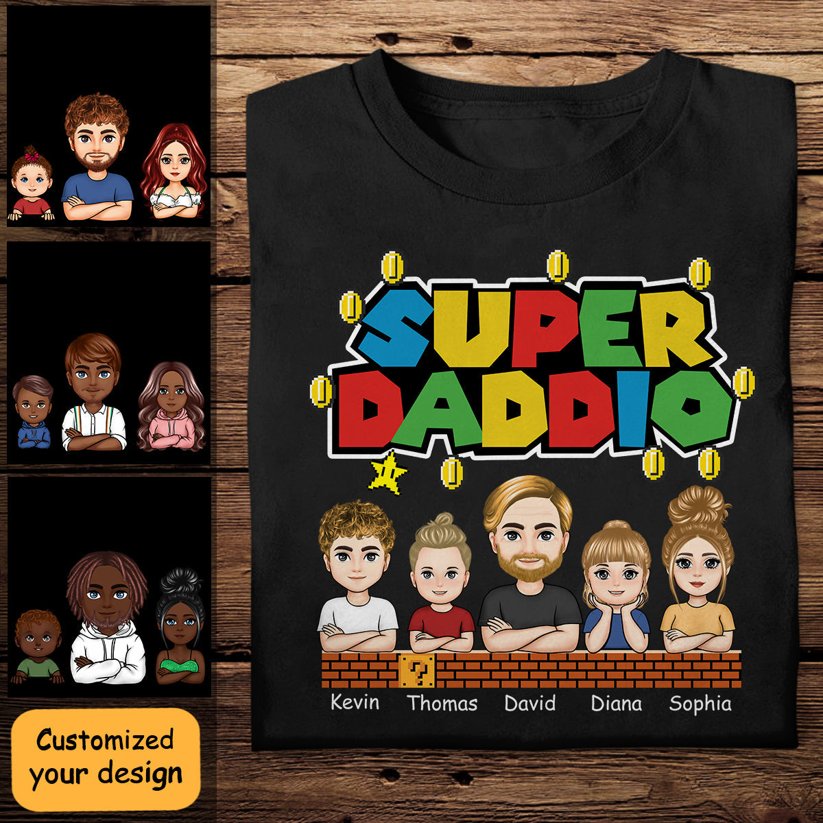 Super Daddio - Personalized Apparel - Gift For Father, Dad, Papa, Father's Day SuperDaddio-PersonalizedApparel-1_c57b31ac-2805-486b-9393-694a3e611118.jpg