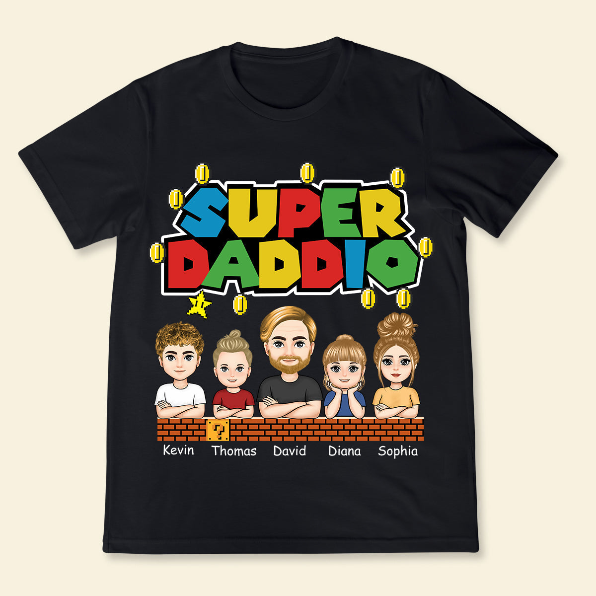 Super Daddio - Personalized Apparel - Gift For Father, Dad, Papa, Father's Day SuperDaddio-PersonalizedApparel-2_54d80cb5-de8b-4be7-85b8-e9e779f65103.jpg