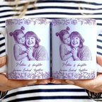 Custom Photo Pencil Sketch The Love Between Mother & Daughter - Personalized White Mug