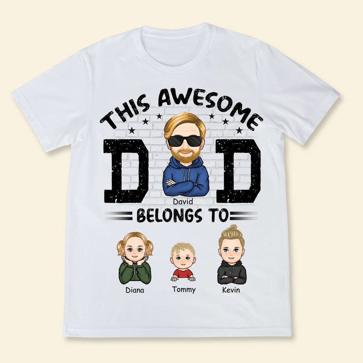 This Awesome Daddy Belongs To - Personalized Apparel - Gift For Daddy, Father, Dad, Father's Day THISAW_1.jpg
