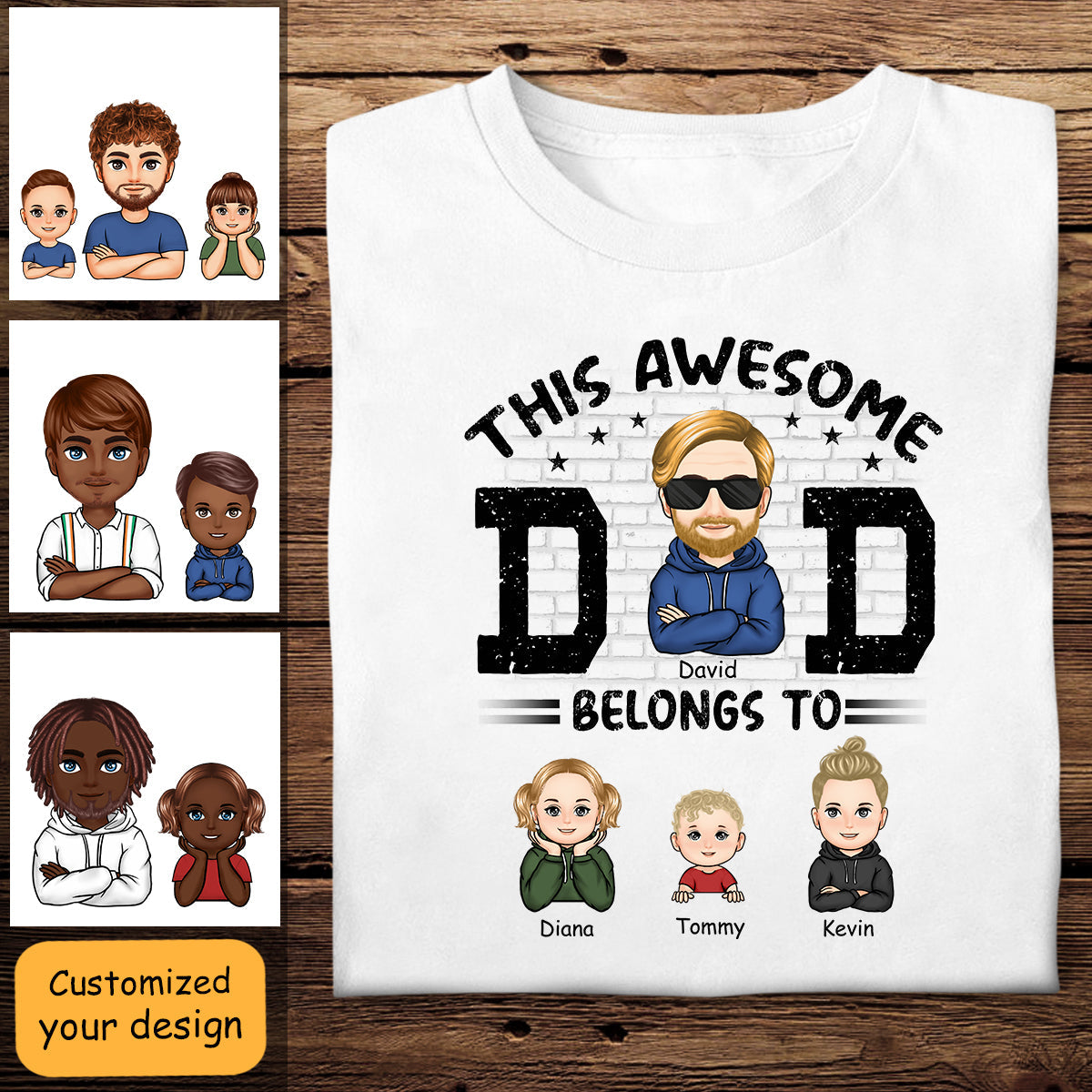 This Awesome Daddy Belongs To - Personalized Apparel - Gift For Daddy, Father, Dad, Father's Day THISAW_3.jpg