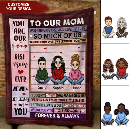 To My Mom Pink Pretty Mother & Daughter - Personalize Blanket - Mother's Day, Gift For Mother TO2799_1.jpg