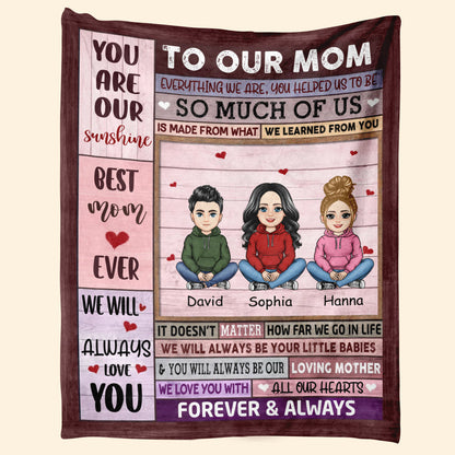 To My Mom Pink Pretty Mother & Daughter - Personalize Blanket - Mother's Day, Gift For Mother TOE1C8_1.jpg