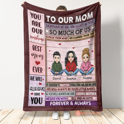 To My Mom Pink Pretty Mother & Daughter - Personalize Blanket - Mother's Day, Gift For Mother TOMYMO_1.jpg