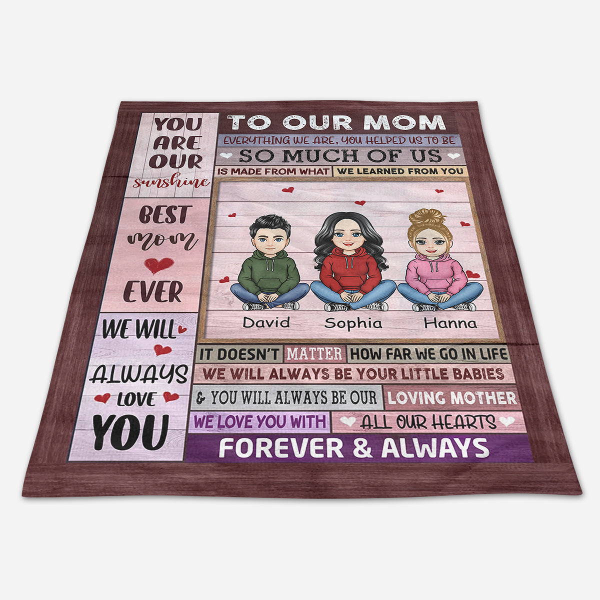 To My Mom Pink Pretty Mother & Daughter - Personalize Blanket - Mother's Day, Gift For Mother TOMYMO_3.jpg
