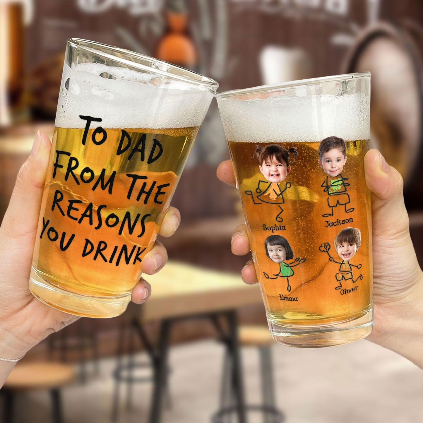 To Dad From The Reasons You Drink - Personalized Photo Beer Glass Father's Day Gift To-Dad-From-The-Reasons-You-Drink-Personalized-Photo-Beer-Glass_3.jpg