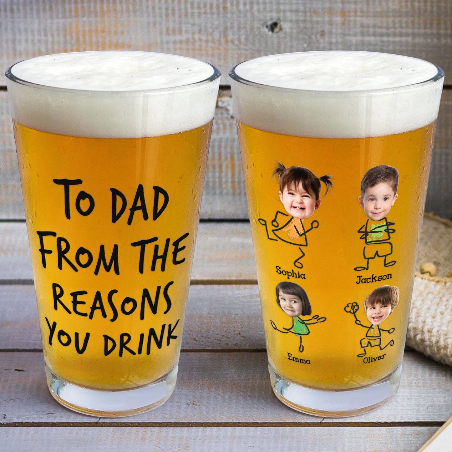 To Dad From The Reasons You Drink - Personalized Photo Beer Glass Father's Day Gift To-Dad-From-The-Reasons-You-Drink-Personalized-Photo-Beer-Glass_4.jpg