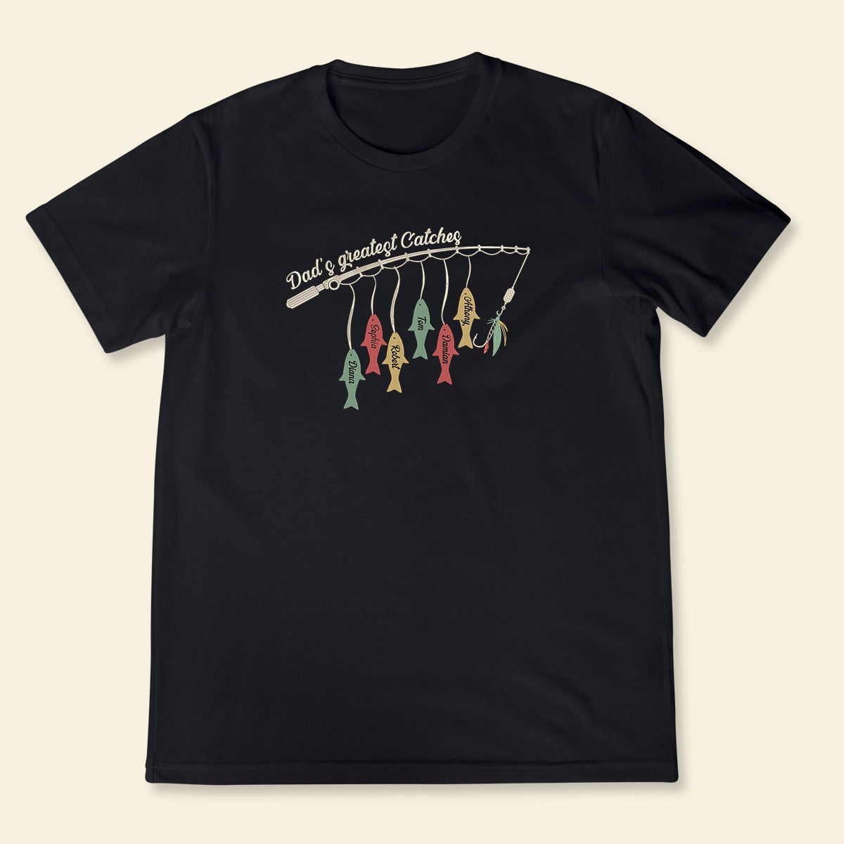 Papa Greatest Catch - Personalized Embroidered Apparel - Gift For Father Tshirt.jpg?v=1742187621