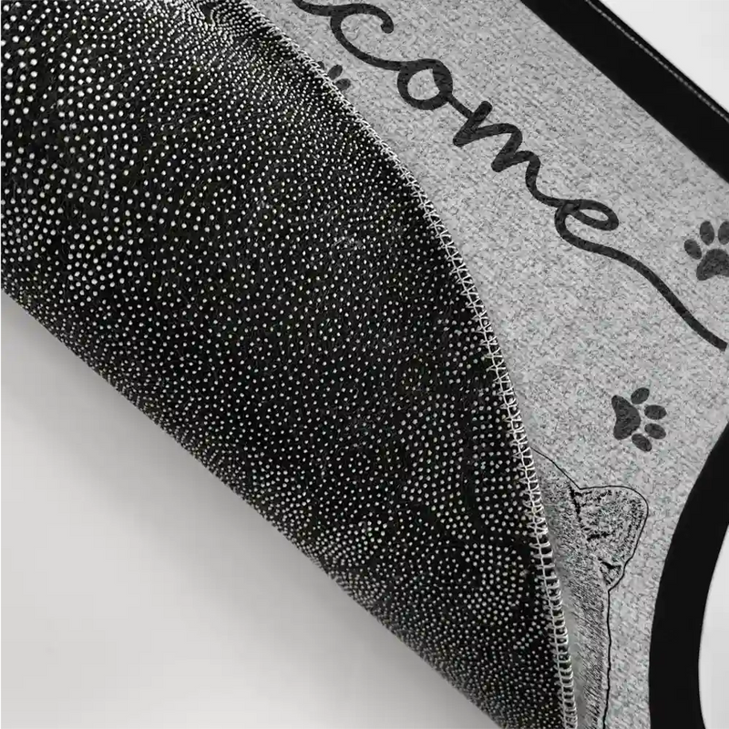 Custom Photo Welcome Pet Face Dog Cat Pencil Drawing - Personalized Doormat