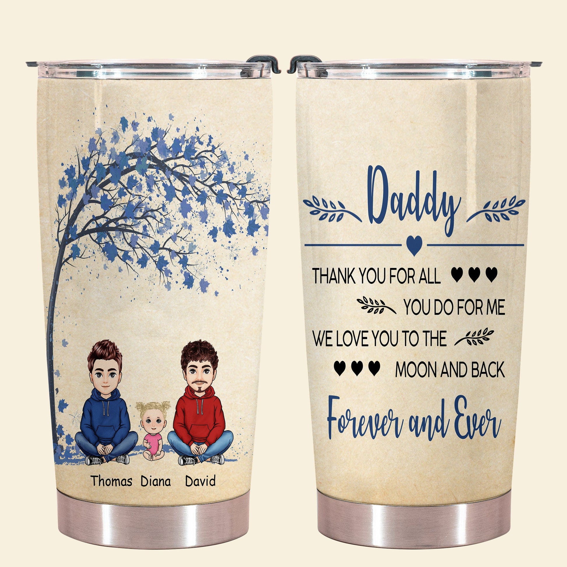 We Love You To The Moon And Back - Personalized Tumbler - Gift For Father, Father's Day WELOVE_2.jpg