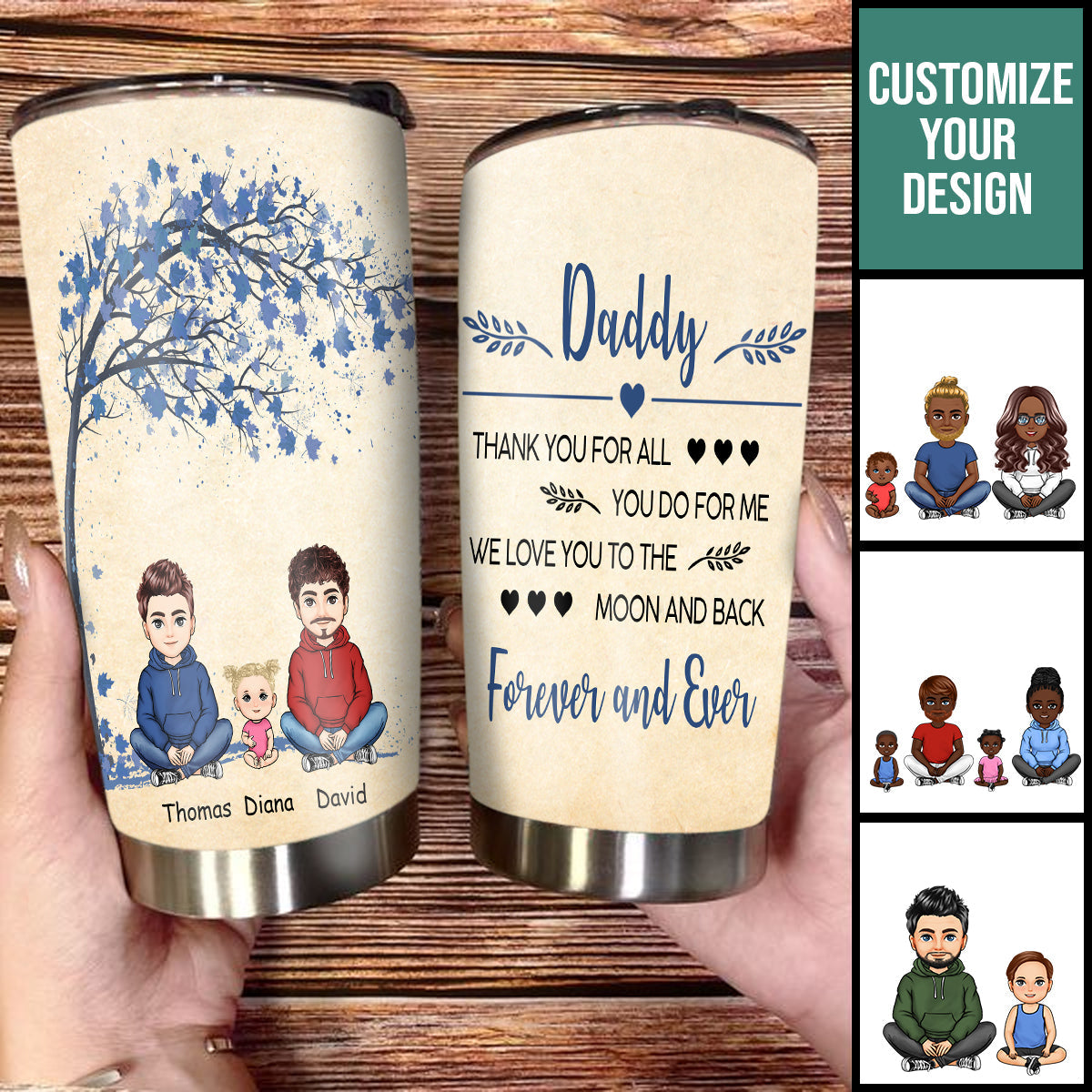 We Love You To The Moon And Back - Personalized Tumbler - Gift For Father, Father's Day WELOVE_4.jpg
