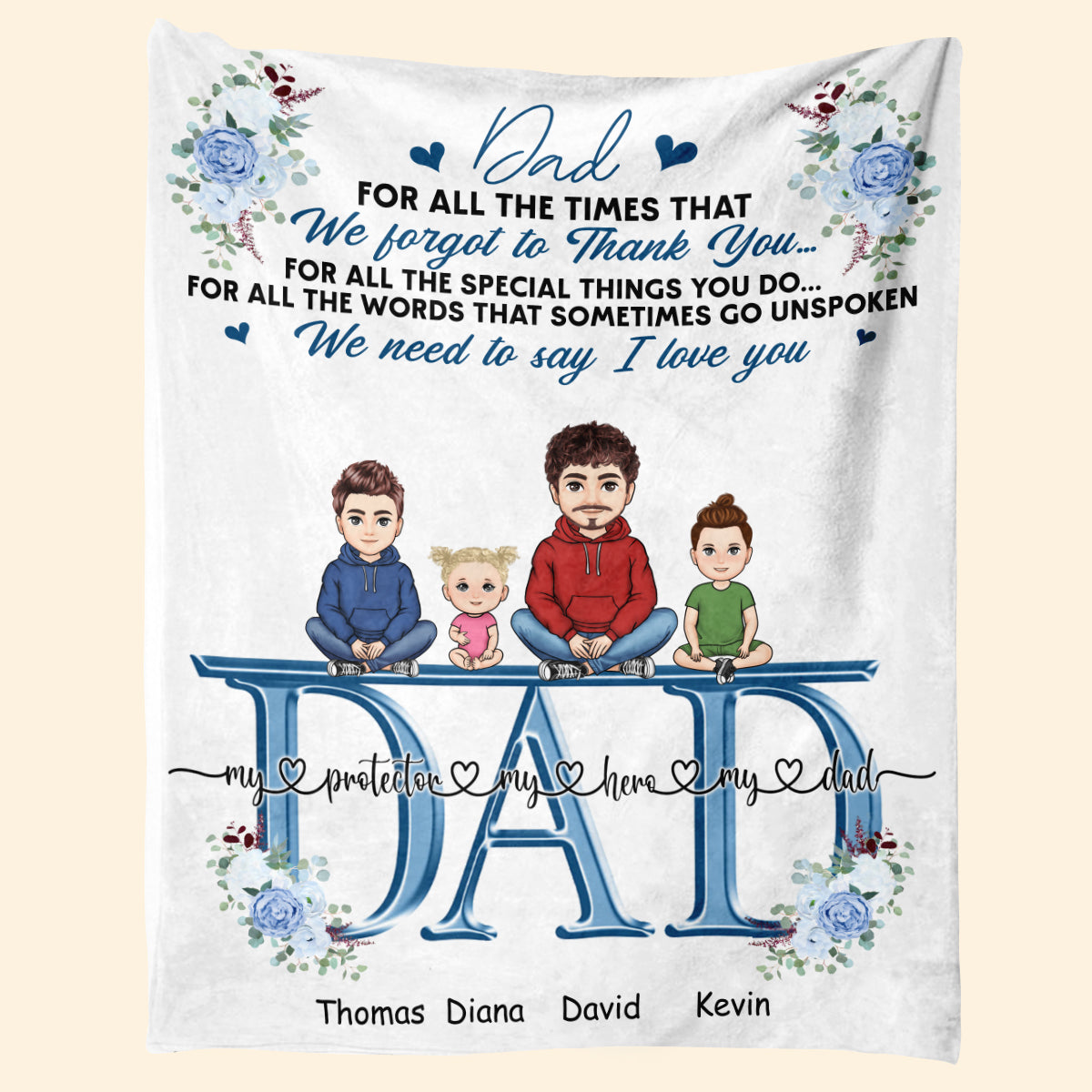 We Need To Say We Love You - Personalized Blanket - Gift For Father, Dad, Grandpa, Father's Day WENEED_2.jpg
