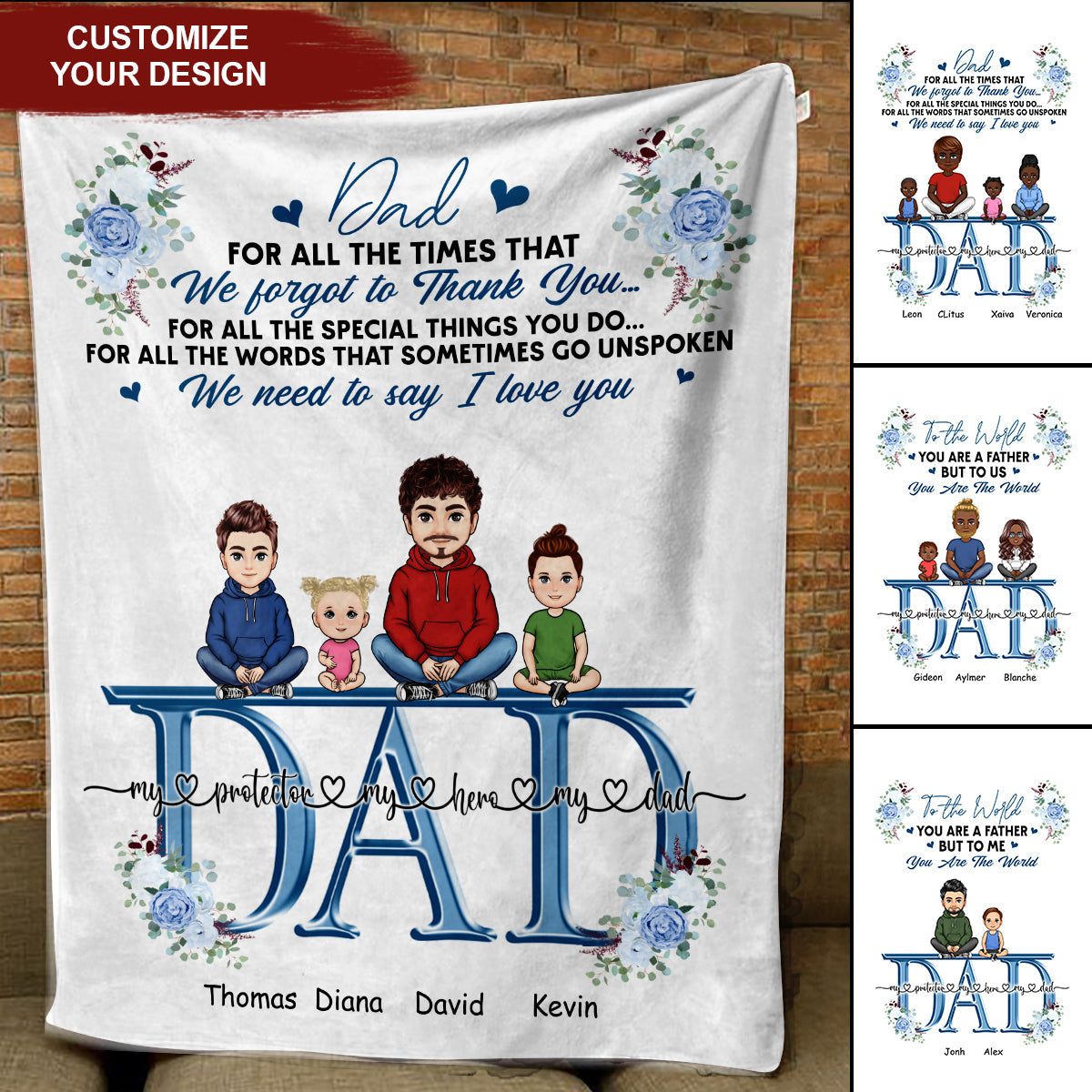 We Need To Say We Love You - Personalized Blanket - Gift For Father, Dad, Grandpa, Father's Day WENEED_4.jpg