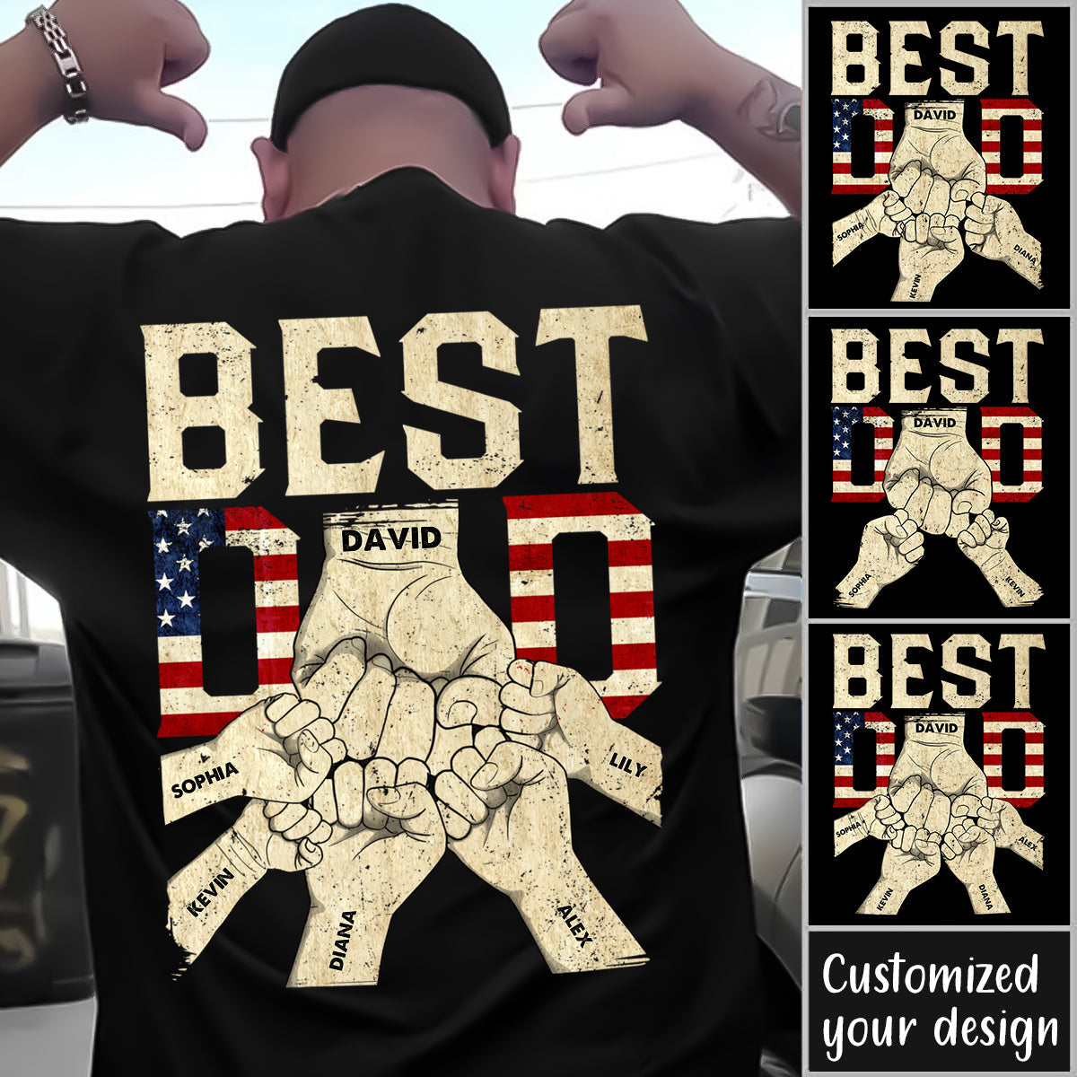 Best Dad - Personalized Back Design Apparel - Gift For Father, Grandpa, Family, Father's Day Gift WeLoveYouThreeThousand-1.jpg