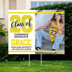 Glitter Class of 2026 Congrats Graduation Yard Sign - Graduation Party Decorations - Class of 2026 Lawn Sign