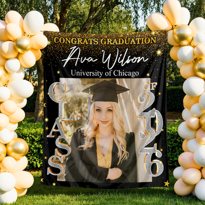 Class Of 2026 Custom Graduation Party Backdrop - Personalized Graduation Decor