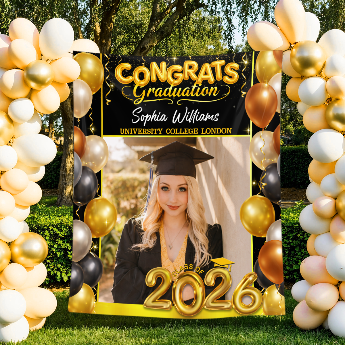 Party Backdrop - Personalized Graduation Decor