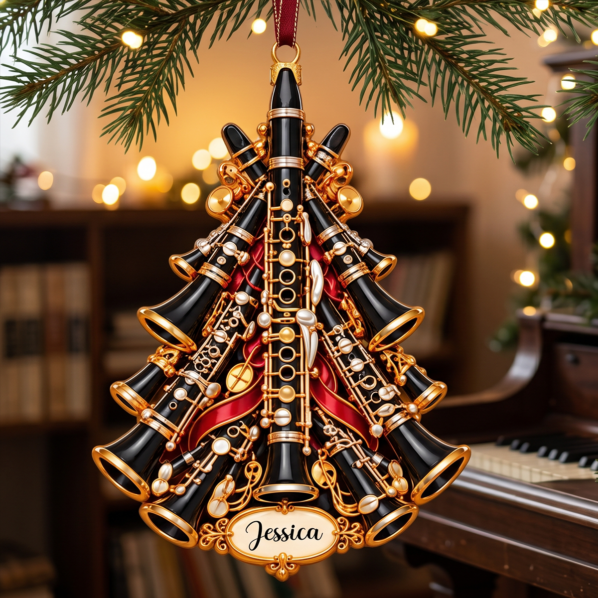 Personalized Clarinet Acrylic Christmas Ornament, Gift For Clarinet Players a0047e67-0a3e-43d5-a4ad-6dbb8888de93-3.png