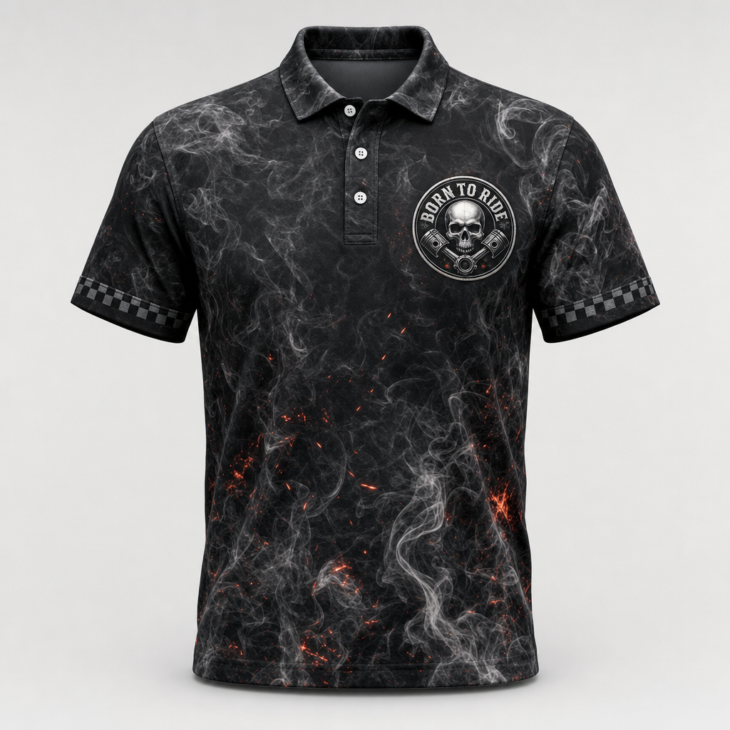 Born To Ride Smoke-Skull AOP Polo - Polo shirt - All over printed a00e7517-7bdb-46e3-887e-02084e92904c.png
