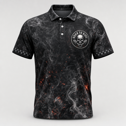 Born To Ride Smoke-Skull AOP Polo - Polo shirt - All over printed a00e7517-7bdb-46e3-887e-02084e92904c.png
