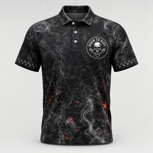 Born To Ride Smoke-Skull AOP Polo - Polo shirt - All over printed a00e7517-7bdb-46e3-887e-02084e92904c.png