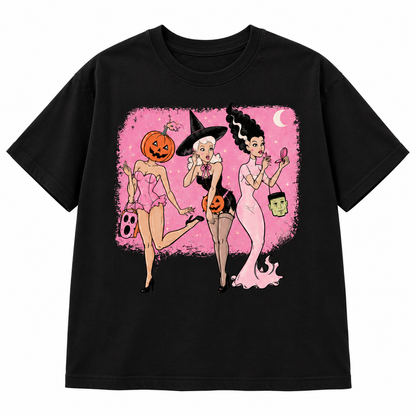 Pretty, Spooky & Unbothered Halloween Hoodie, T-Shirt – Retro Monster Girls Graphic Shirt, Pink Witchy Halloween Gift For Her a024a976-3893-4707-94f1-dc465311a8e8-hden.png