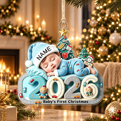 Baby’s First Christmas 2026 Personalized ShapeOrnament – Custom Name & Birth Details Newborn Keepsake, Sweet Christmas Tree Gift for Baby & New Parents a02cd17e-773b-48f5-98f8-dc41adf385cb-2.png