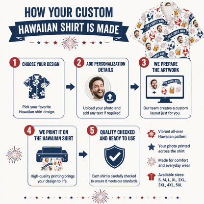 Simple Man Face Pattern Hawaiian Shirt - How to customize