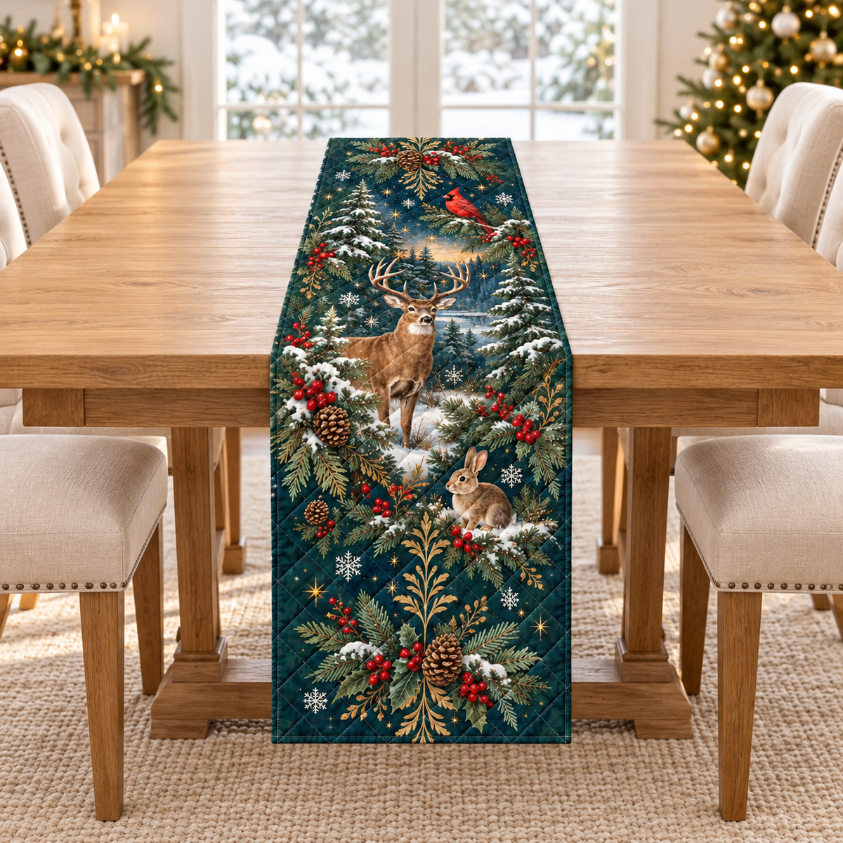 Quilted Woodland Christmas Table Runner, Deer, Cardinal & Rabbit Holiday Design, Rustic Winter Dining Table Decor a0dfab61-67d1-4472-89b2-e0ded0475451-Kh-n-tr-i-b-n-Noel-r-ng-tuy-t-1.png
