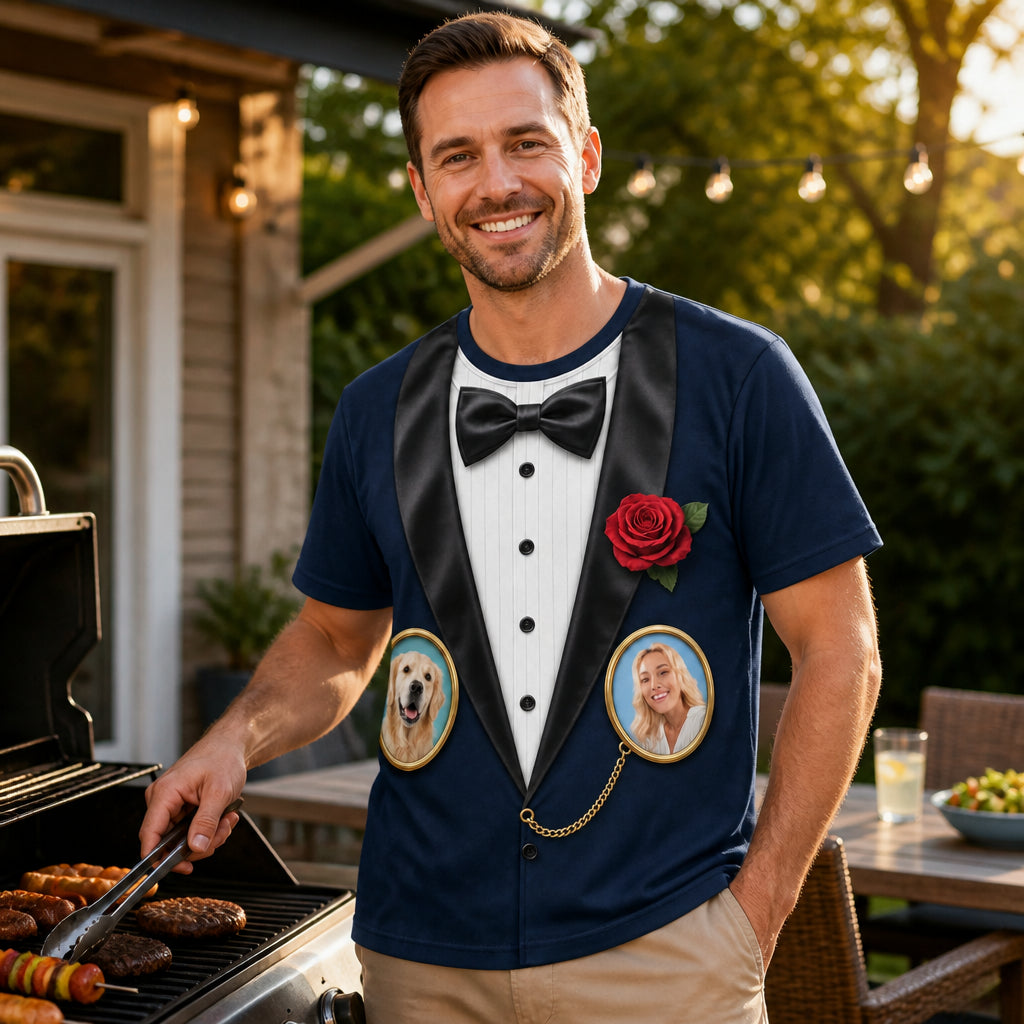Custom Face Tuxedo Cameo AOP T‑Shirt - Lifestyle 2