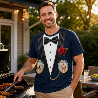 Custom Face Tuxedo Cameo AOP T‑Shirt - Lifestyle 2