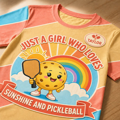 AOP Tee — Just a Girl Who Loves Sunshine and Pickleball (Custom Name) - Personalized T-Shirt - All over printed a1a22427-8f45-4a4a-aca7-0f8a1787d3b1.jpg