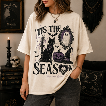 Tis the Spooky Season Halloween T-Shirt – Gothic Black Cat, Ghost & Pumpkin Graphic Tee, Witchy Fall Shirt for Halloween Lovers a1caded9-b795-48a0-b924-e1f8e586deab--o-g2.png