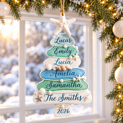 Custom Up To 15 Names Sea Glass Tree 2026 3D Relief Acrylic Ornament, Beach Family Christmas Decor, Coastal Keepsake, Grandkids Gift a1ec2f32-283b-4149-a36d-765fc550958b-banner-1.png