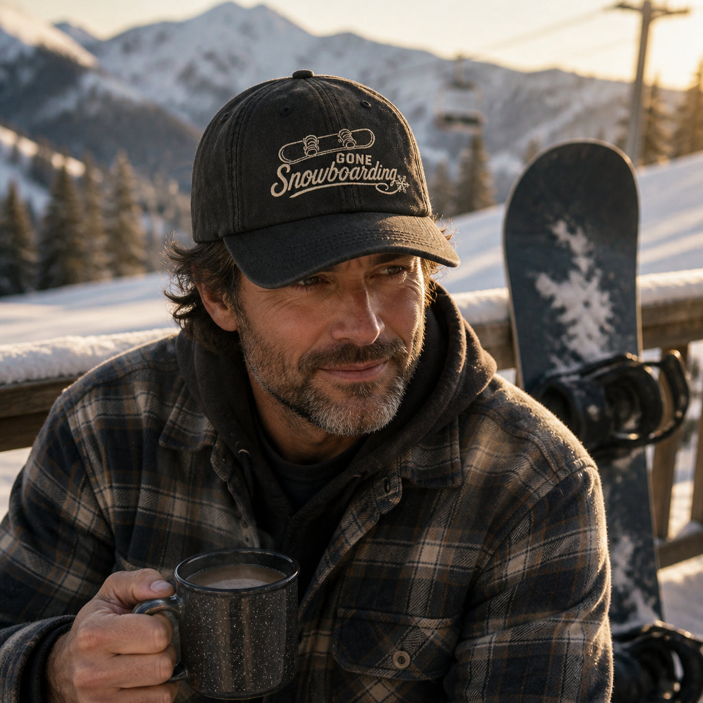 Gone Snowboarding Embroidered Dad Cap - Lifestyle 1
