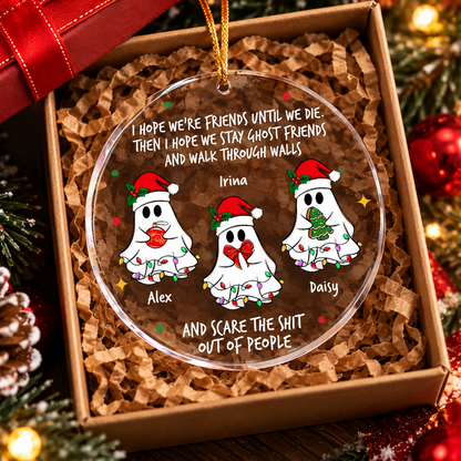 Ghost Friends Funny - Personalized Acrylic Ornament - Gift For Friend, Halloween Ornament a2b03bcf-f85e-4ac3-b6a8-4629c1506377-banner.png