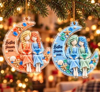 Besties Forever Acrylic Ornament - Personalised Gifts for Friends