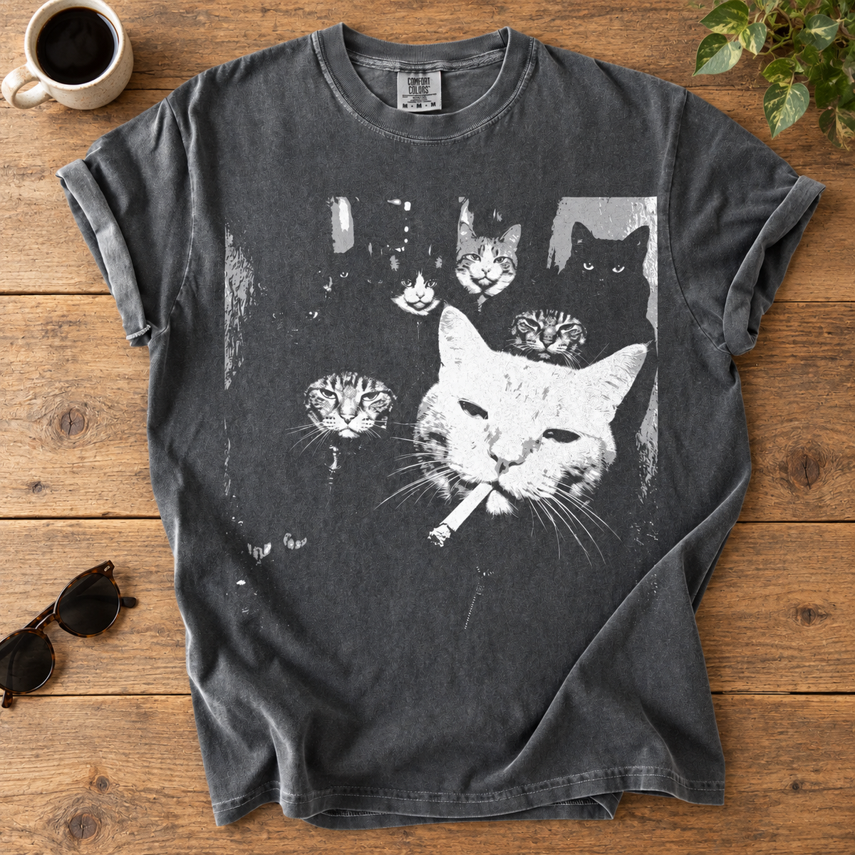 Funny Gangster Cat Graphic Tee, Vintage Meme Cat Shirt, Edgy Cat Lover Gift, Funny Cat Mom & Cat Dad T-Shirt a2e2b843-43de-448d-b677-ad36e2d46e0b-h4.png