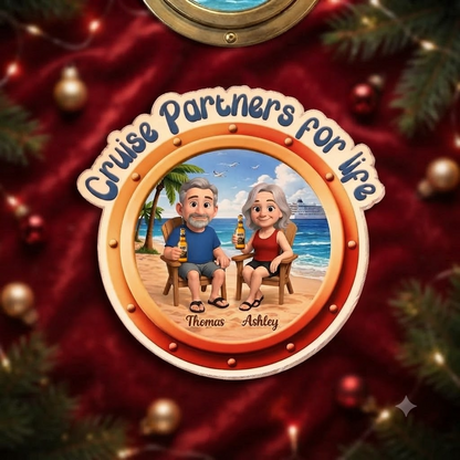 Cruise Partners For Life Porthole Cartoon Couple Sitting On The Beach - Personalized Magnet a3251b8b-0422-4620-9cc7-d6b135fac0ec-v.png