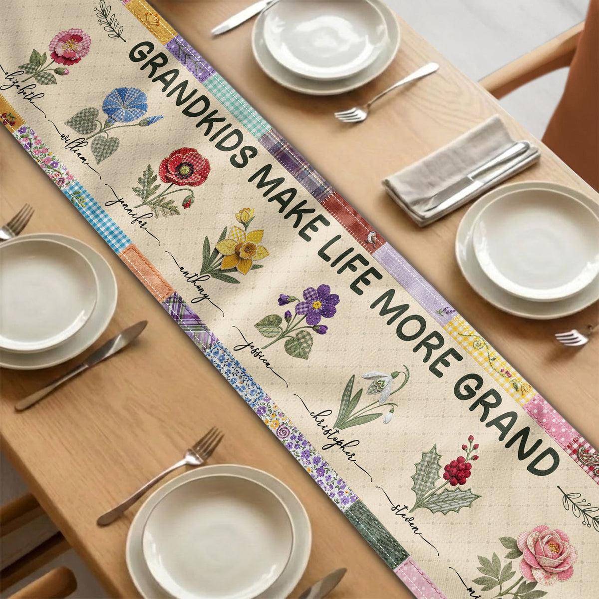 Grandkids Make Life More Grand - Personalized Table Runner a3e4e253-1297-4f9c-9826-4419339af30d-d1.jpg