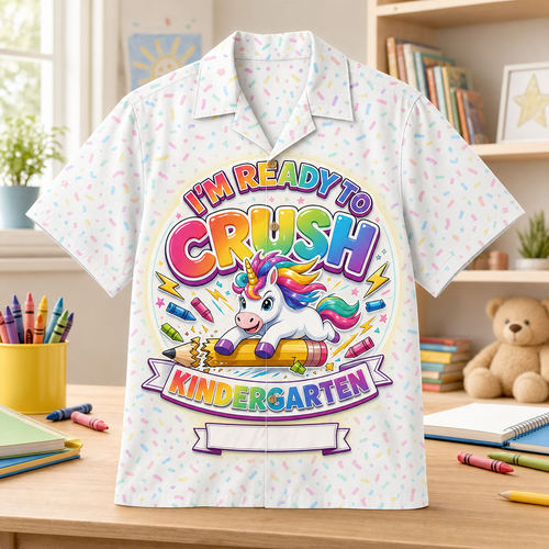 Ready To Crush Kindergarten Unicorn Kids Hawaiian Shirt — Personalized Name - Personalized Hawaiian Kids Shirt - AOP a57334fb-da34-493d-8ae4-2dbace7cf767.png