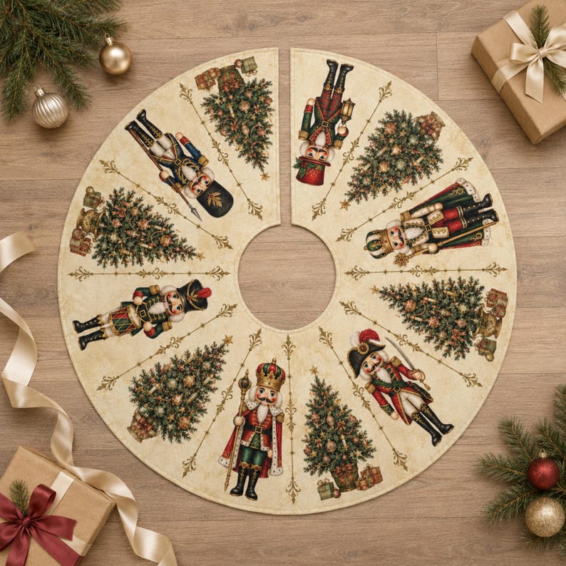 Nutcracker Christmas Tree Skirt, Personalized Family Name, Victorian Christmas Decor, Custom Holiday Keepsake, Family Gift a5f53eef-af1b-48a5-ac85-2609115a3775-j2.jpg
