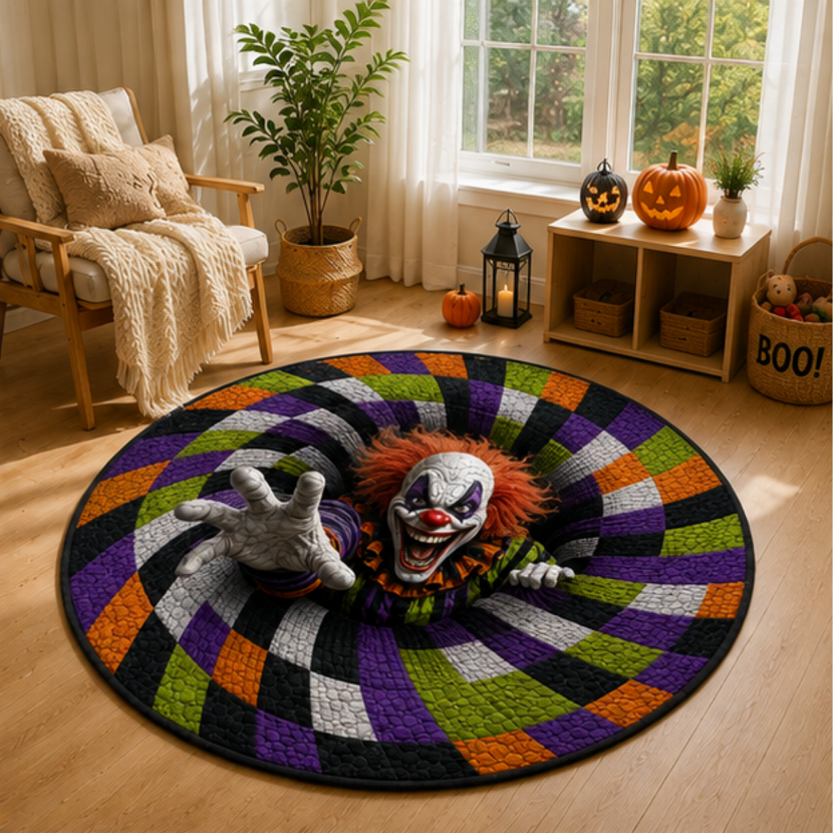 Welcome to the Freak Show 3D Clown Vortex Quilted Carpet – Creepy Carnival Halloween Illusion Rug, Spooky Horror Room Decor a6223967-7b6b-4ebf-aa05-0f4620abc259-6.png