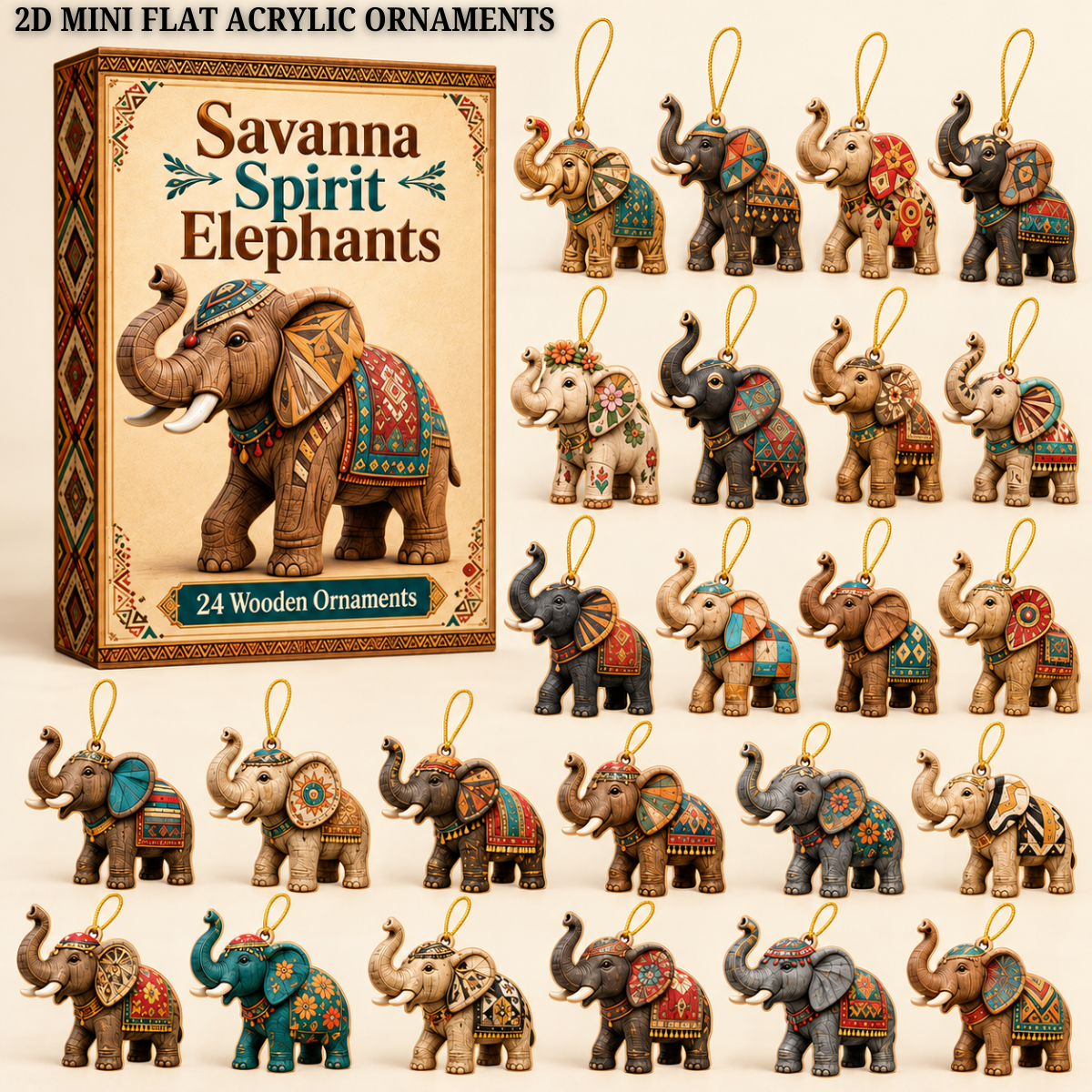 Savanna Spirit Elephants Advent Calendar 2026 - 24-Day Festive Countdown, Wooden Charms Blind Box - Gift For Elephant Lovers a714c9e1-ca4b-4e0f-8741-6bb0800431cd-savanna-text.png