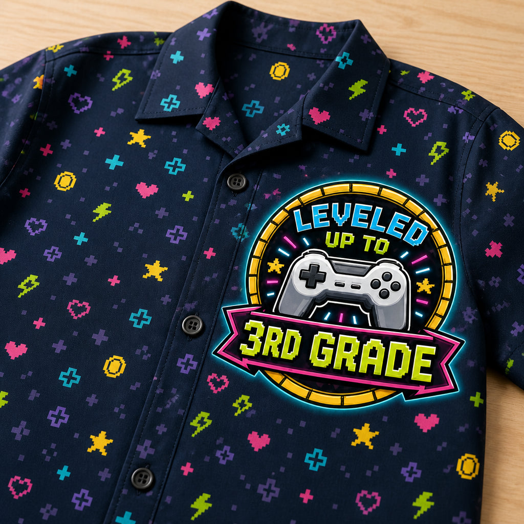 Leveled Up to 3rd Grade Gamer Kids Hawaiian Shirt - Hawaiian Kids Shirt - AOP a7d9bd06-850b-4b64-b2bf-ee6da3f6709d.jpg