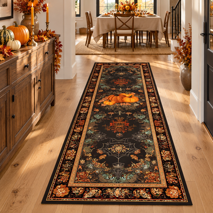 Halloween Pumpkin Runner Rug, Black Gothic Fall Carpet with Autumn Leaves and Cobwebs, Non Slip Washable Hallway or Kitchen Floor Mat a851ab17-0e9f-4892-91bc-e4fbee670b55-banner-1.png