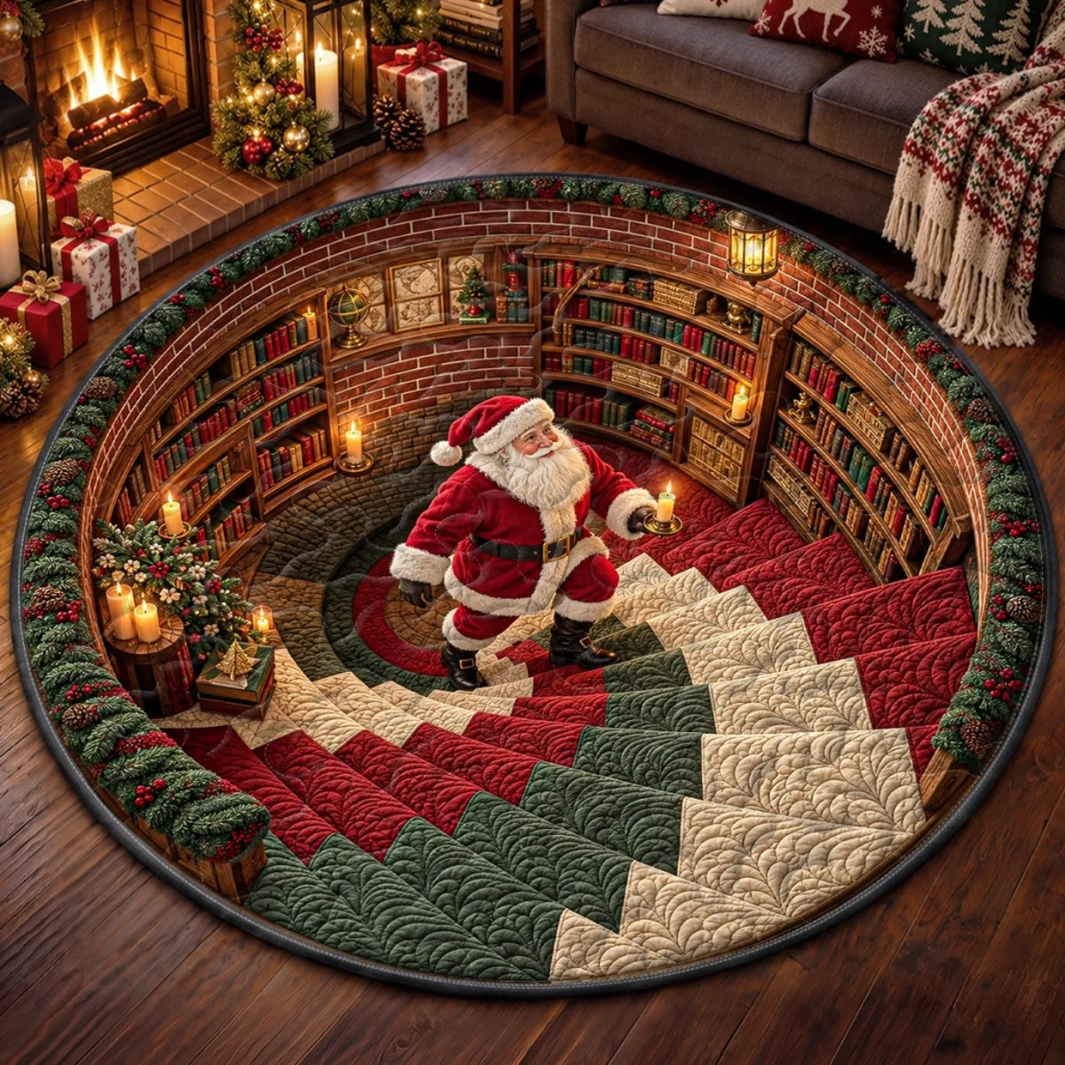 Custom Quilted Round Mat - Personalized Christmas Birthday Gifts For Mom, Dad, Brother, Sister - Merry Moments All Season a8c64c4d-11b4-4881-87c1-329c36eaf311-6aa8c507e7065.webp